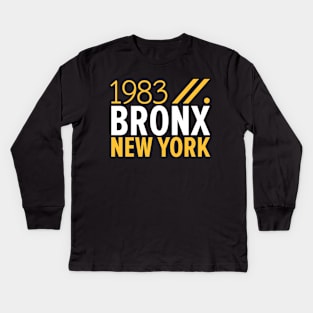 Bronx NY Birth Year Collection - Represent Your Roots 1983 in Style Kids Long Sleeve T-Shirt